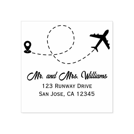 旅結婚行2機でハートを作るモダン ラバースタンプ (インプリント)