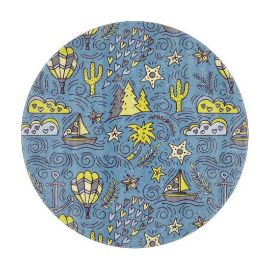 旅行おもしろい カッティングボード (正面)