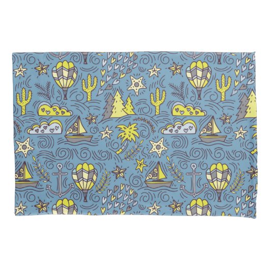 旅行おもしろい 枕カバー (正面左)