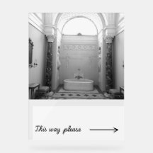 旅行からのオリジナル写真と浴室のサイン