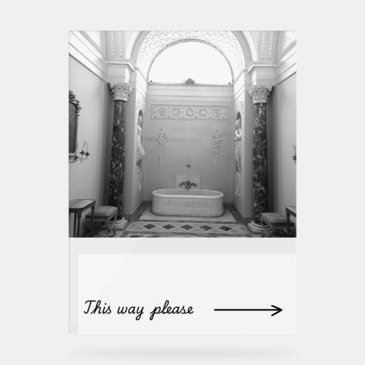 旅行からのオリジナル写真と浴室のサイン アクリルサイン (正面)