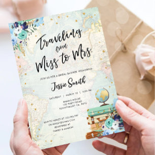旅行からミセスアドベンチャーブライダルシャワーへ 招待状
