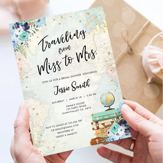 旅行からミセスアドベンチャーブライダルシャワーへ 招待状