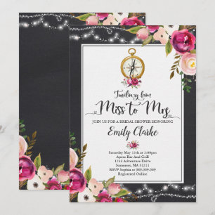 旅行からミッ恋しく思ズブライダルシャワー招待状 招待状