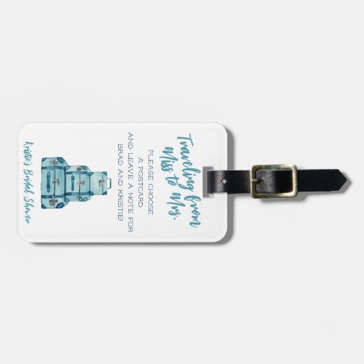 旅行からミッ恋しく思ズ・ブルー・ラゲージズ・ブライダル ラゲッジタグ (正面横)