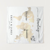 旅行から婚約した金ゴールドマ結婚したップ タペストリー (正面(横))