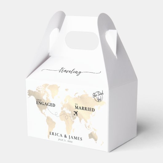 旅行から婚約した金ゴールドマ結婚したップ フェイバーボックス (正面サイド)