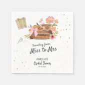 旅行から恋しく思ミセスヴィンテージブライダルシャワー スタンダードカクテルナプキン (正面)