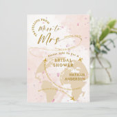 旅行から恋しく思ミセス花びらブライダルシャワー 招待状 (スタンド正面)