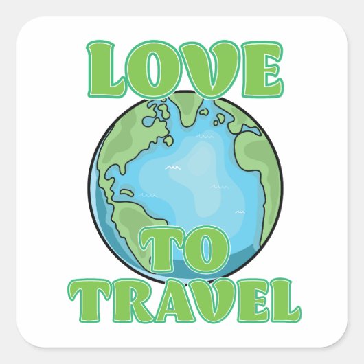 旅行が大好き スクエアシール (正面)