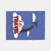 旅行しよう フリースブランケット (正面(横))