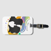 旅行する時間、ラブカップルヴィンテージアートアクセサリー ラゲッジタグ (正面横)