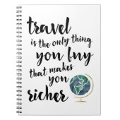 旅行で豊かな引用文ノート ノートブック (正面)