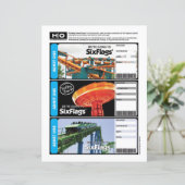 旅行とイベントのための6つのフラグモックチケット (スタンド正面)