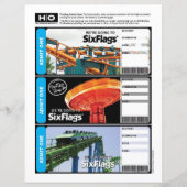 旅行とイベントのための6つのフラグモックチケット (正面)