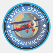 旅行とヨーロッパの休暇を探索 ラウンドシール (正面)