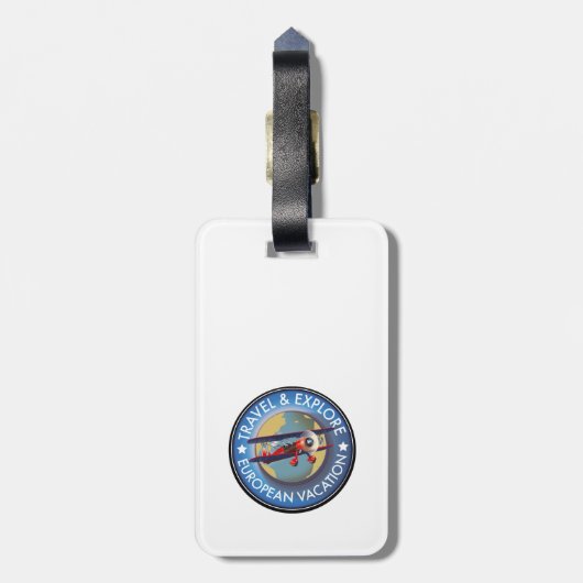 旅行とヨーロッパの休暇を探索 ラゲッジタグ (裏面縦)