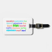 旅行と探索ワードアート ラゲッジタグ (正面横)