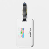 旅行と探索ワードアート ラゲッジタグ (裏面縦)