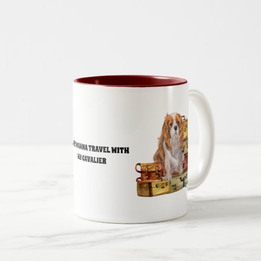 旅行と私のブレンハイムカバリエールキングチャールズ ツートーンマグカップ (正面右)