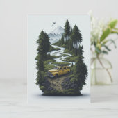 旅行にヴィンテージ自然ポートレート 招待状 (スタンド正面)