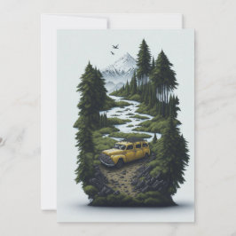 旅行にヴィンテージ自然ポートレート 招待状