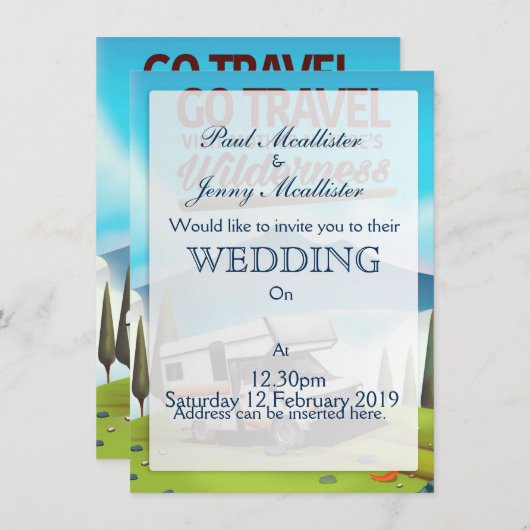 旅行に行く、訪問の母の自然RV。 招待状 (正面/裏面)