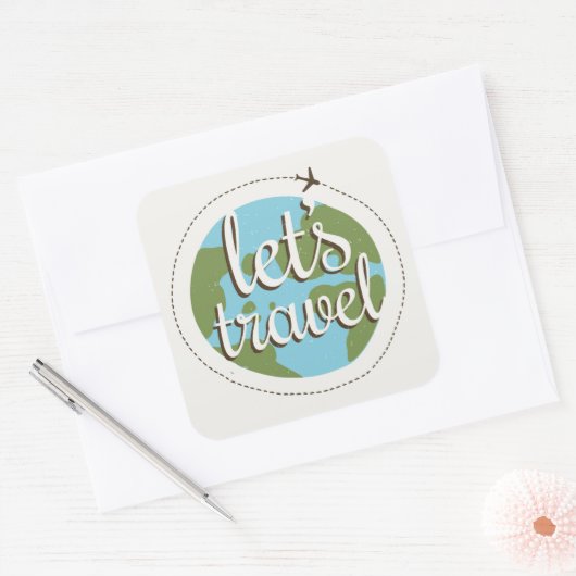 旅行に行こう スクエアシール (封筒)