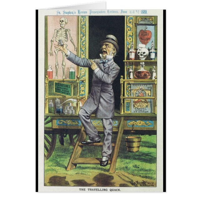 "旅行のにせ医者"のいんちき薬のセールスマン (正面)
