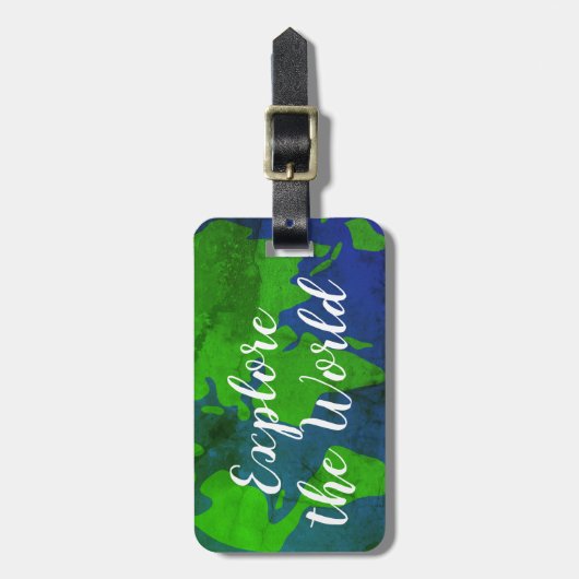 旅行のカスタムな世界地図の荷物のラベルは引用します ラゲッジタグ (正面縦)