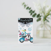 旅行のスパの名刺のスクーターの女の子の泡W 名刺 (スタンド正面)