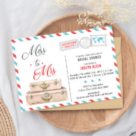 旅行のブライダルシャワー恋しく思招待、ミセスへ。 招待状