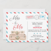 旅行のブライダルシャワー恋しく思招待、ミセスへ。 招待状 (正面)