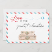 旅行のブライダルシャワー恋しく思招待、ミセスへ。 招待状 (裏面)