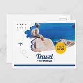 旅行のホリデーカード シーズンポストカード (正面/裏面)