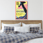 旅行のポスター海の崖を促進するロングアイランド キャンバスプリント (インサイチュ (寝室))