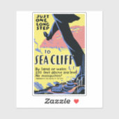 旅行のポスター海の崖を促進するロングアイランド シール (シート)