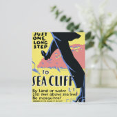 旅行のポスター海の崖を促進するロングアイランド ポストカード (スタンド正面)