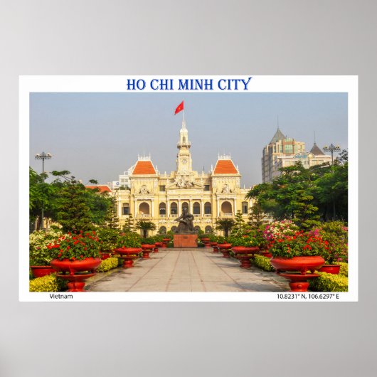 旅行のポスター：人民委員会建物ホーチー ポスター (正面)