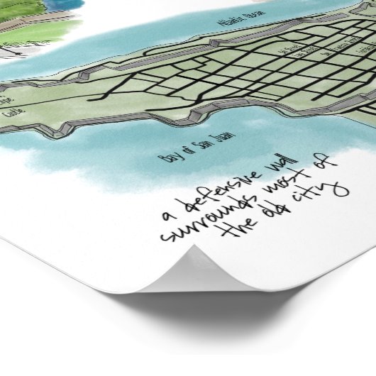 旅行のポスター：古いサンファンプエルトリコ散歩 ポスター (角)