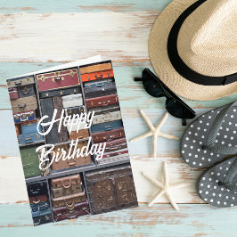 旅行の冒険、ビンテージスーツケース、誕生日 カード