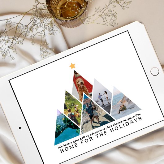 旅行の年フォトコラージーホーム休暇 シーズンカード