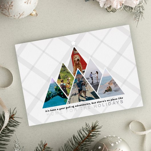 旅行の年フォトコラージーホーム休暇 箔シーズンカード