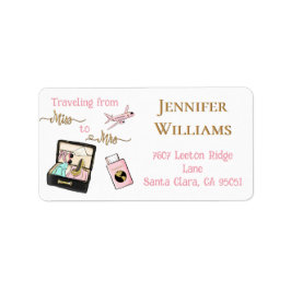 旅行の恋しく思住所(From Mrs.)ブライダルシャワー ラベル