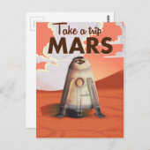旅行の旅のポスター火星に旅行する。 ポストカード (正面/裏面)