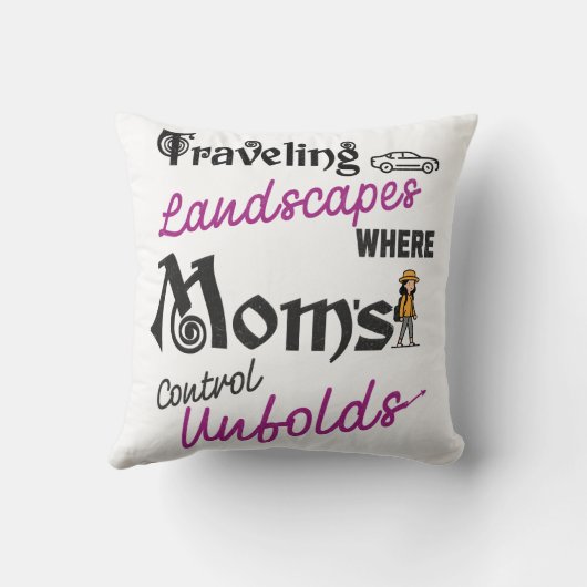 旅行の旅を愛するママのための風景 クッション (裏面)