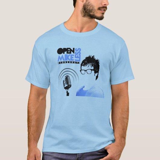旅行の日付が付いているMikelessのTシャツの青を開けて下さい Tシャツ (正面)