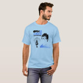 旅行の日付が付いているMikelessのTシャツの青を開けて下さい Tシャツ (正面フル)