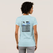 旅行の日付を持つMikelessのTシャツの青い女性を開けて下さい Tシャツ (裏面フル)