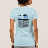 旅行の日付を持つMikelessのTシャツの青い女性を開けて下さい Tシャツ (裏面)